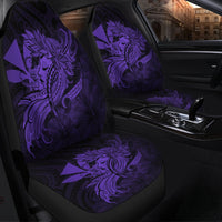 Hawaiian Map Hula Girl Hibiscus Kanaka Polynesian Car Seat Covers - Purple - AH - Polynesian Pride