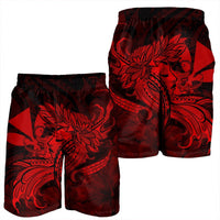 Hawaiian Map Hula Girl Hibiscus Kanaka Polynesian Men's Shorts - Red - AH - Polynesian Pride