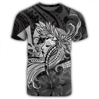 Hawaiian Map Hula Girl Hibiscus Kanaka Polynesian T Shirt White - Polynesian Pride