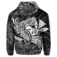 Hawaiian Map Hula Girl Hibiscus Kanaka Polynesian Hoodie White - Polynesian Pride