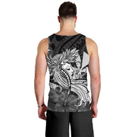 Hawaiian Map Hula Girl Hibiscus Kanaka Polynesian Tank Top - White - AH - Polynesian Pride