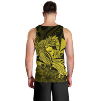 Hawaiian Map Hula Girl Hibiscus Kanaka Polynesian Tank Top - Yellow - AH - Polynesian Pride