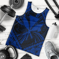 Hawaiian Map Kanaka Hibiscus Blue Polynesian Tank Top - AH - Polynesian Pride