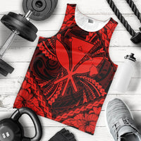 Hawaiian Map Kanaka Hibiscus Red Polynesian Tank Top - AH - Polynesian Pride