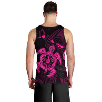 Hawaiian Map Kanaka Hibiscus Turtle Pink Polynesian Tank Top - AH - Polynesian Pride