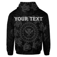 Custom Hawaiian Map Kanaka Turtles Circle Style Gray Polynesian Hoodie - Polynesian Pride