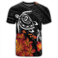 Hawaiian Map Kanaka Turtles Hibiscus Plumeria T Shirt - Polynesian Pride