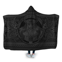 Hawaiian Map Madame Pele Kanaka Plumeria Polynesian Hooded Blanket Gray AH Hooded Blanket White - Polynesian Pride