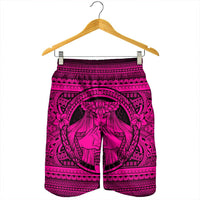 Hawaiian Map Madame Pele Kanaka Plumeria Polynesian Men's Shorts Pink AH - Polynesian Pride