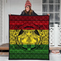 Hawaiian Map Madame Pele Mauna Kea Plumeria Polynesian Premium Quilts Reggae AH - Polynesian Pride