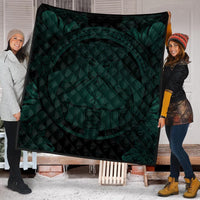 Hawaiian Map Madame Pele Polynesian Premium Quilts Dark Green AH - Polynesian Pride