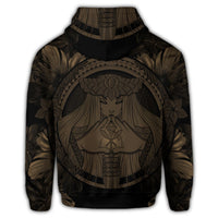 Hawaiian Map Madame Pele Polynesian Hoodie Gold - Polynesian Pride