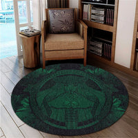 Hawaiian Map Madame Pele Polynesian Round Carpet Green AH - Polynesian Pride