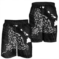Hawaiian Map Manta Ray White Polynesian Men's Shorts - AH - Polynesian Pride