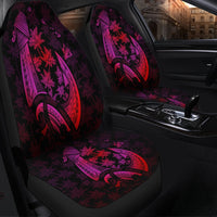 Hawaiian Map Palm Trees Fish Hook Polynesian Car Seat Covers Colorful Red - AH - Polynesian Pride