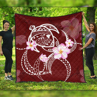 Hawaiian Map Plumeria Turtle Swim Polynesian Premium Quilts - AH Black - Polynesian Pride