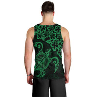 Hawaiian Map Turtle Hibiscus Kanaka Polynesian Tank Top - Green - AH - Polynesian Pride