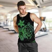 Hawaiian Map Turtle Hibiscus Plumeria Polynesian Tank Top - Green - AH - Polynesian Pride