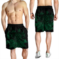Hawaiian Map Turtle Hibiscus Polynesian Men's Shorts - Green - AH - Polynesian Pride