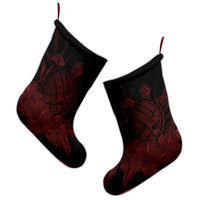 Hawaiian Map Turtle Hibiscus Polynesian Christmas Stocking - Red - AH - Polynesian Pride