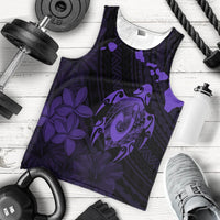 Hawaiian Map Turtle Plumeria Hibiscus Fish Hook Polynesian Tank Top Purple - AH - Polynesian Pride