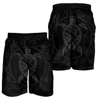 Hawaiian Map Turtle Wave Polynesian Men's Shorts Gray - AH - Polynesian Pride