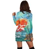 Hawaiian Mermaid Turtle Dolphin Polynesian Hoodie Dress - AH - Polynesian Pride