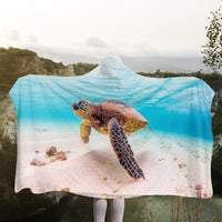 Hawaiian Ocean Picture Hooded Blanket - AH - Polynesian Pride