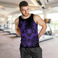 Hawaiian Owl Hibiscus Plumeria Polynesian Tank Top - Purple - AH - Polynesian Pride