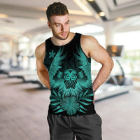 Hawaiian Owl Hibiscus Plumeria Polynesian Tank Top - Turquoise - AH - Polynesian Pride