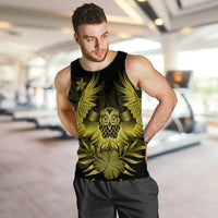Hawaiian Owl Hibiscus Plumeria Polynesian Tank Top - Yellow - AH - Polynesian Pride