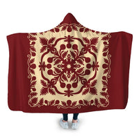 Hawaiian Palm Tree Quilt Vintage Hooded Blanket - AH Hooded Blanket White - Polynesian Pride