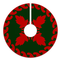 Hawaiian Pattern Flower Beauty Polynesian Tree Skirt - Red Green - AH - Polynesian Pride