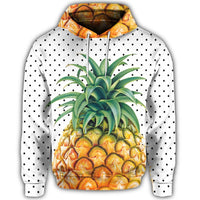 Hawaiian Pineapple Polka Dots Background Polynesian Hoodie - Polynesian Pride