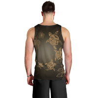 Hawaiian Plumeria Hibiscus Turtle Under Sea Polynesian Tank Top Gold AH - Polynesian Pride