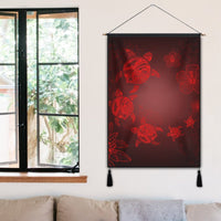 Hawaiian Plumeria Hibiscus Turtle Under Sea Polynesian Hanging Poster Red AH - Polynesian Pride
