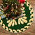 Hawaiian Quilt Pattern Beautyful Flower Polynesian Tree Skirt - Green Beige - AH 85x85 cm Green Tree Skirt - Polynesian Pride