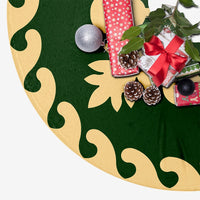 Hawaiian Quilt Pattern Guitar And Flora Tree Skirt - Green Beige - AH - Polynesian Pride