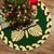Hawaiian Quilt Pattern Monstera Symbol Polynesian Tree Skirt - Green Beige - AH 85x85 cm Green Tree Skirt - Polynesian Pride
