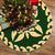 Hawaiian Quilt Pattern Palm Tree Proudly Tree Skirt - Green Beige - AH 85x85 cm Green Tree Skirt - Polynesian Pride