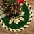 Hawaiian Quilt Pattern Plumeria Lovely Tree Skirt - Green Beige - AH 85x85 cm Green Tree Skirt - Polynesian Pride