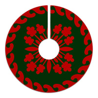 Hawaiian Quilt Pattern Tradition Tree Skirt - Red Green - AH - Polynesian Pride