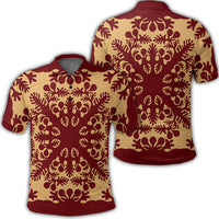 Hawaiian Quilt Vintage Polo Shirt Unisex Black - Polynesian Pride