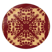 Hawaiian Quilt Vintage Round Carpet - AH Round Carpet Luxurious Plush - Polynesian Pride