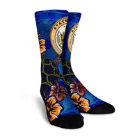 Hawaiian Seal Of Hawaii Hibiscus Ocean Turtle Polynesian Crew Socks - AH - Polynesian Pride