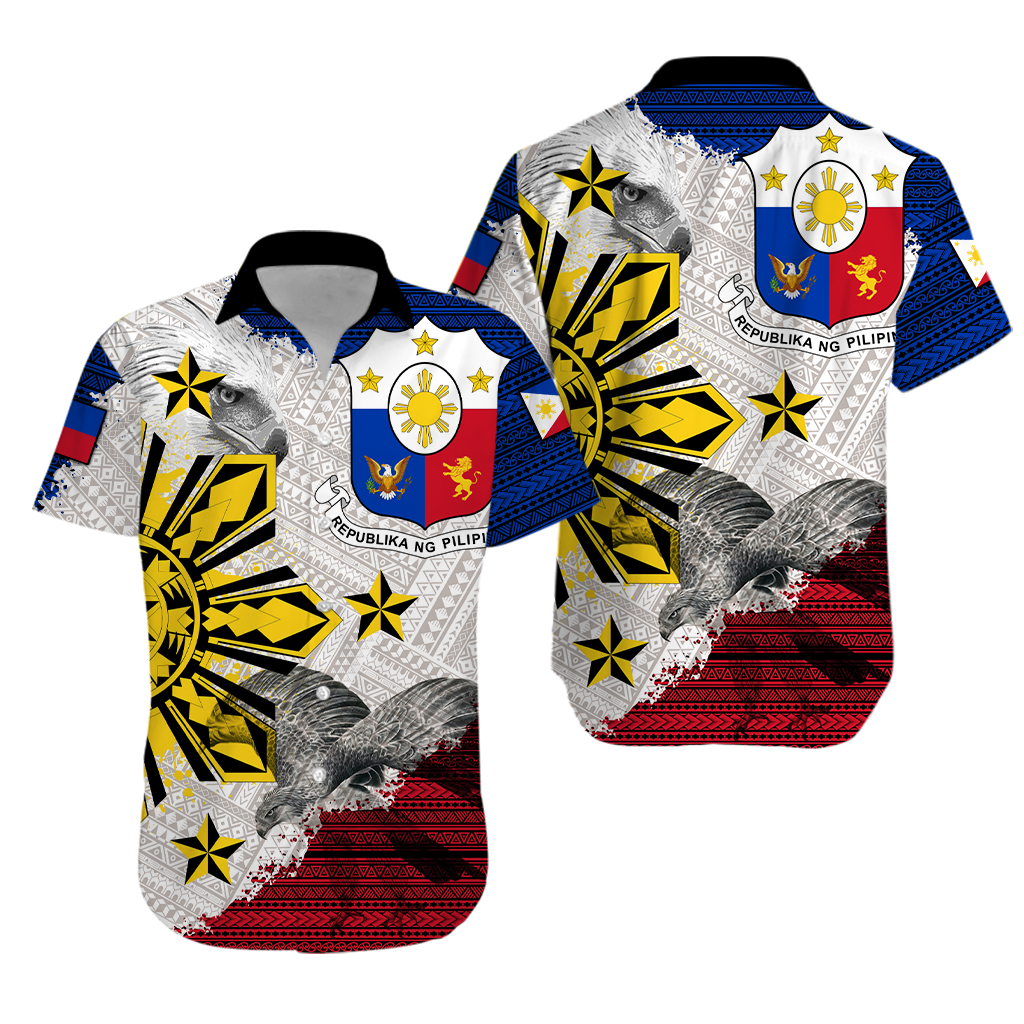 Philippines Filipino Tribal Eagle Hawaiian Shirt - LT2 Unisex WHITE - Polynesian Pride