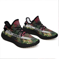Hawaiian Sneakers YZ Palm Leaves Pineapples Jungle Leaf Black - Polynesian Pride