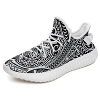 Hawaiian Sneakers YZ Polynesian Hawaiian Style Tribal Tattoo White AH White - Polynesian Pride