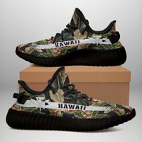 Hawaiian Sneakers YZ Tropical Floral Vintage Strelitzia Flower Banana Leaves - Polynesian Pride