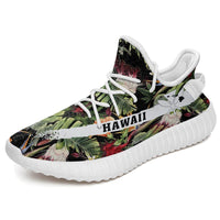 Hawaiian Sneakers YZ Tropical Flowers Watercolor White - Polynesian Pride